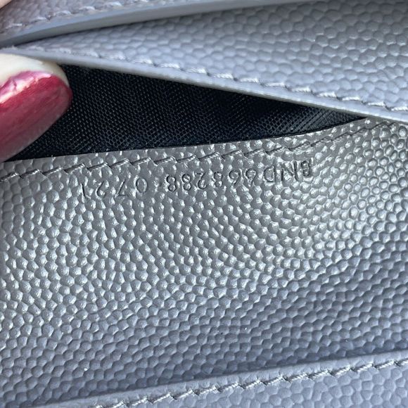 Saint Laurent YSL Cassandra Compact Wallet Grey Gold - Picture 12 of 14